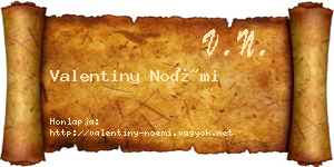 Valentiny Noémi névjegykártya